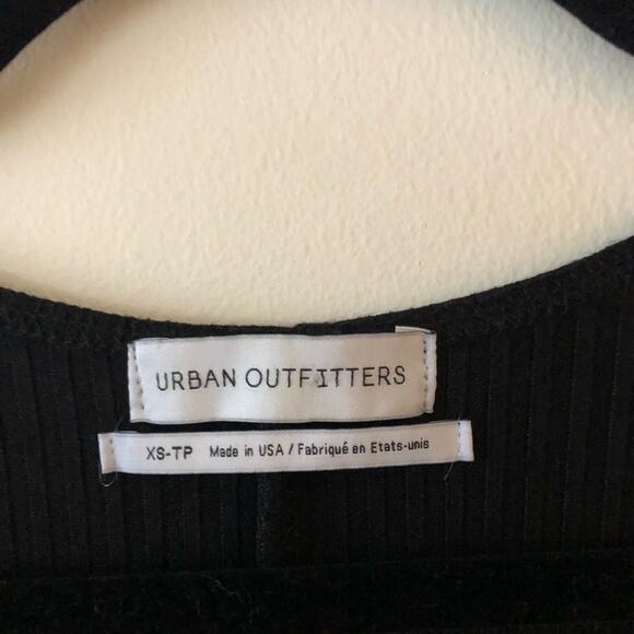 Urban Outfitters Claudia Black Ribbed Knit Plunging Mini Dress - Picture 4 of 5
